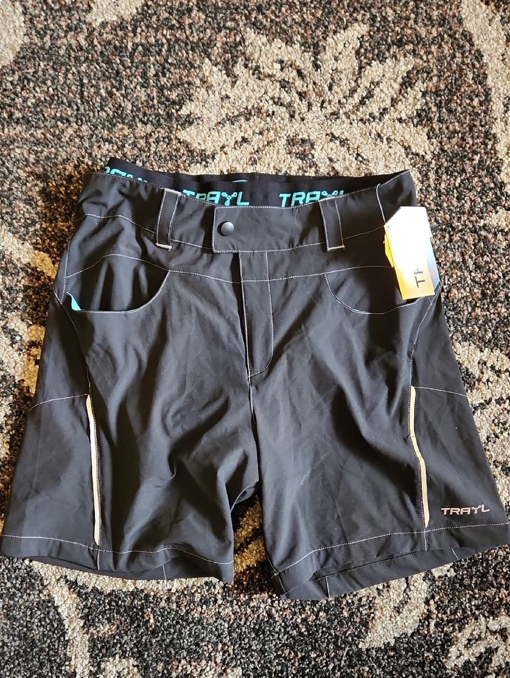 TRAYL Women’s Black Athletic Shorts with Contrast Trim